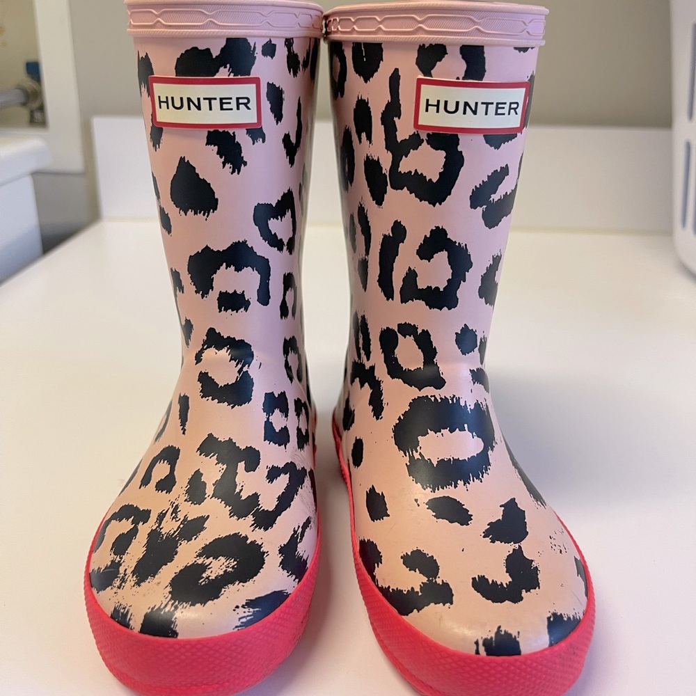 Hunter rain boots for kids leopard